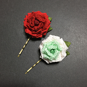 薔薇（ヘアピン・ちりめん） ／ 2015.11